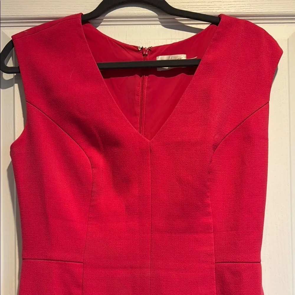 Eliza J Pink Sleeveless V-Neck Sheath Midi Dress - Picture 3 of 5